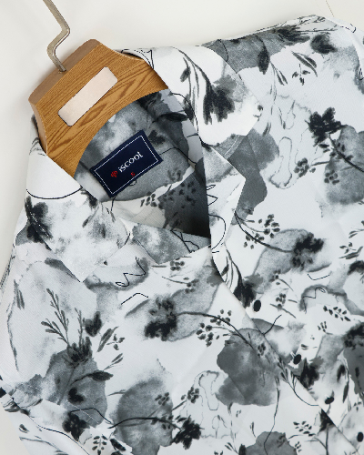 Zafran Print Cuban Collar Shirt